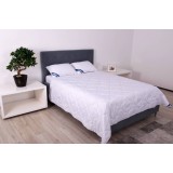 Pilota 150 200 cm microfibra striata, SomnART premium, alba matlasata model nor mare, 400 g, de iarna