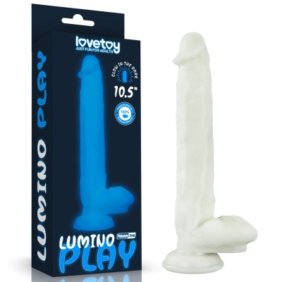 Dildo Fosforescent Lumino Play, Alb, 26 cm foto