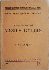 Vasile Goldis. Nota introductiva ? Ion Clopotel (cateva sublinieri) foto