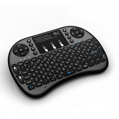 Mini tastatura bluetooth iluminata, touchpad, SmartTV PC XBox PS3, Rii i8+ foto