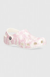 Crocs papuci Classic Duke Print Clog femei, culoarea roz, 210003