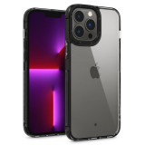 Husa Plastic - TPU Spigen CASEOLOGY SKYFALL pentru Apple iPhone 13 Pro Max, Neagra Transparenta