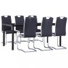 VidaXL Set mobilier de bucătărie, 7 piese, negru, piele ecologică 3053111
