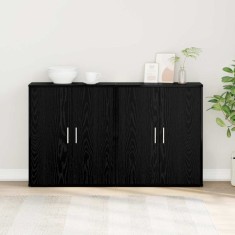 vidaXL Bufet 2 pcs Stejar negru 60 x 31 x 70 cm Lemn compozit