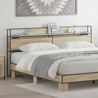 vidaXL Tăblie de depozitare cu raft Stejar sonoma 180 cm Lemn compozit 859656 foto