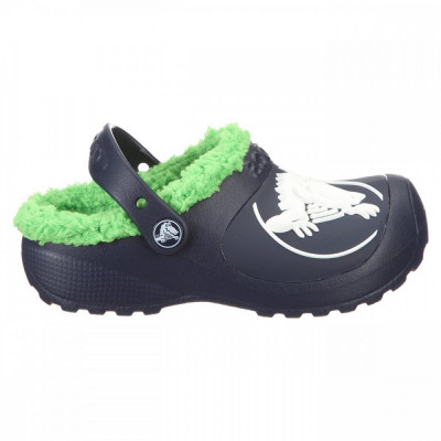 Saboți Crocs Gabe Lined Kids Albastru - Navy/Lime foto