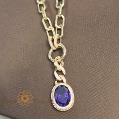 Colier aur 14K placat , Amuleta Regala 50 cm