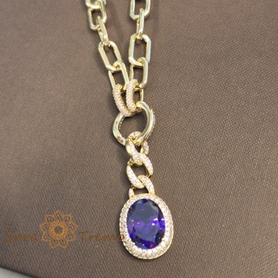 Colier aur 14K placat , Amuleta Regala 50 cm foto