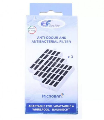 Set 3 bucati microfiltru antibacterian cu timestrip pentru frigider Whirlpool Wf019 foto