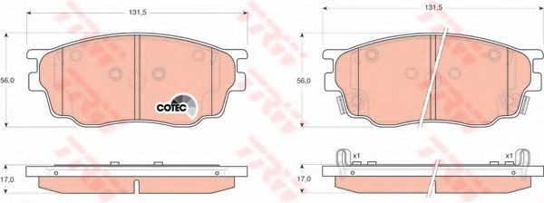 Set placute frana,frana disc MAZDA 6 Station Wagon (GY) (2002 - 2007) TRW GDB3309