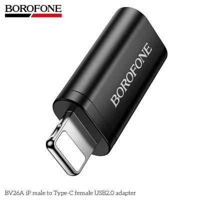 Adaptor Borofone Negru BV26A Lightning tata la USB-C mama foto