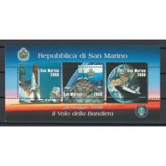 San Marino 1998 Mi 1781/83 bl 24 - Steagul San Marino &icirc;n spatiu