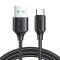 Cablu de incarcare rapida si transfer date, USB-A la type C, lungime 1 m, 480 Mbps, negru