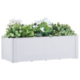 Strat &icirc;nălțat grădină cu sistem auto-udare, alb, 100x43x33 cm