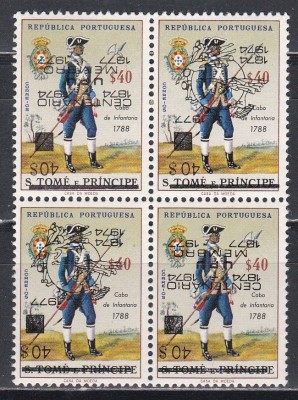 Sao Tome si Principe 1977 - Centenarul U.P.U. și Centenarul calității de membru al U.P.U., ERROARE, FOARTE RARA !!! MNH (vezi descrierea) foto