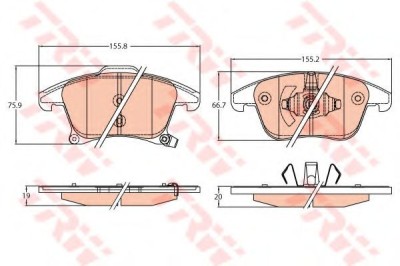 Set placute frana,frana disc FORD MONDEO V Hatchback (2014 - 2016) TRW GDB2092 foto