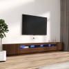 VidaXL Set dulapuri TV cu LED, 3 piese, stejar maro, lemn prelucrat