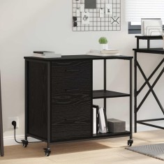 vidaXL Dulap de birou Stejar negru 76 x 41 x 72 cm Lemn compozit