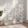 Organizator cub de depozitare cu uși, 15 cuburi, transparent PP