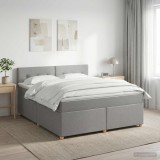 Cumpara ieftin Pat boxspring cu saltea Gri deschis 160 x 200 cm Tesatura