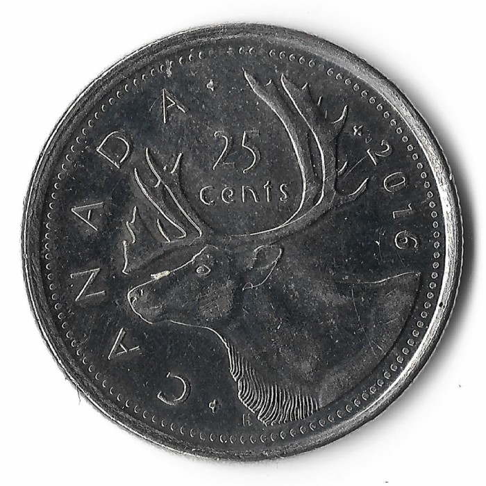 Canada 25 cents 2016