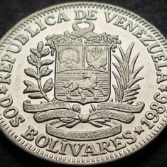 Moneda 2 (DOS) BOLIVARES - VENEZUELA, anul 1986 * cod 4553