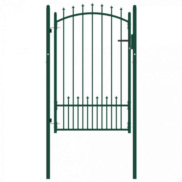 Poarta de gard cu tepuse, verde, 100x150 cm, otel GartenMobel Dekor