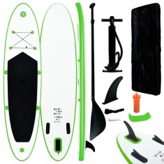 Set de placa SUP gonflabila, verde ?i alb foto