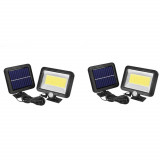 Cumpara ieftin Set 2 X Lampa Solara 100 LED-uri COB,Putere 30W,Panou Detasabil