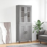 vidaXL Dulap &icirc;nalt, gri sonoma, 69,5x34x180 cm, lemn compozit