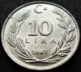 Cumpara ieftin Moneda 10 LIRE - TURCIA, anul 1987 * cod 2577 = UNC, Europa