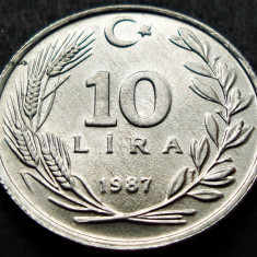 Moneda 10 LIRE - TURCIA, anul 1987 * cod 2577 = UNC