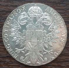 (S) MONEDA DIN ARGINT AUSTRIA - 1 THALER 1780 SF, MARIA THERESIA, REBATERE
