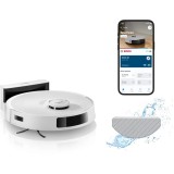 Robot de aspirare Bosch BCRC2W, aspirare&amp;amp;spalare, Statie de incarcare, putere maxima 11000 PA, Navigare 360&deg; LiDAR, Funcție Reduced Tangling, reci