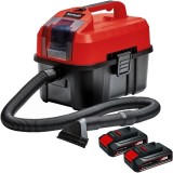 Einhell TE-VC 18/10 Li PXC + Twinpack CB - Aspirator 90 mbar + Set 2 acumulatori Li-Ion 18 V 2.5 Ah