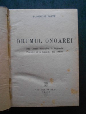 FLORIMOND BONTE - DRUMUL ONOAREI (1951) foto