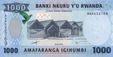 RWANDA RUANDA █ bancnota █ 1000 Francs █ 2015 █ P-39 █ UNC █ necirculata