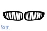 Grile rinichi cu fante duble vopsite &icirc;n negru, potrivite pentru BMW Seria 3 GT F34 2012-2018 Performance AutoTuning
