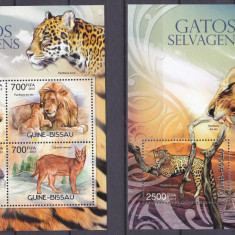 DB1 Fauna Guinea Feline Mari Lei Pantere Tigri MS + SS MNH