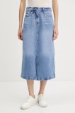 Tommy Jeans fustă din denim midi, drept, DW0DW21292