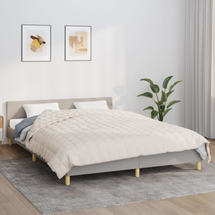 vidaXL Pătură grea, crem deschis, 220x230 cm, 11 kg, material textil