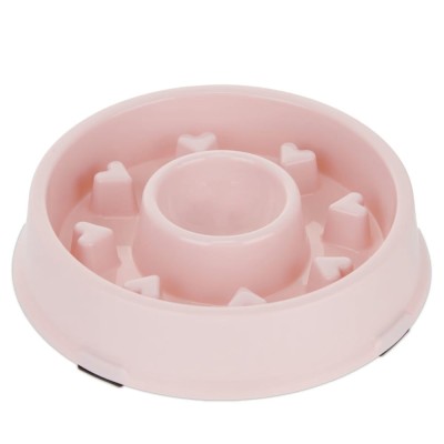 Bol pentru hranire lenta caini Pufo Healthy Diet, 20 cm, roz foto