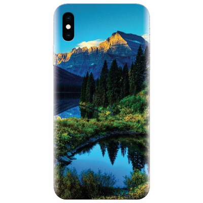 Husa silicon pentru Apple Iphone XS Max, HDR Mountains Lake foto