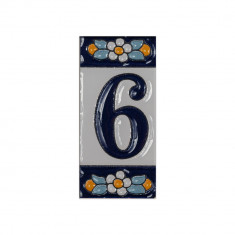 Numar Casa, Cifra 6, Flamenco, Multicolor, Ceramica, 7.5X3.5 cm, Hand Made