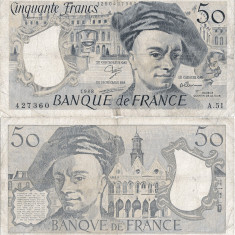 1988, 50 francs (P-152d.1) - Franța