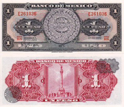 MEXIC 1 peso 1970 UNC!!! foto