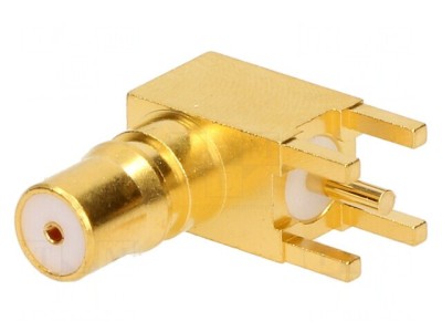 Soclu QMA mamă unghi 90&amp;deg; 50&amp;Omega; THT pentru PCB aurit foto