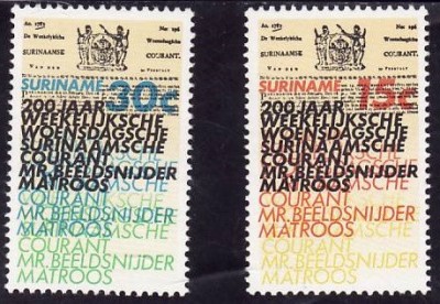 C1637 - Surinam 1974 - Aniversari 2v. neuzat,perfecta stare foto