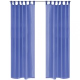 vidaXL Draperii din voal, 2 buc., 140 x 175 cm, albastru regal