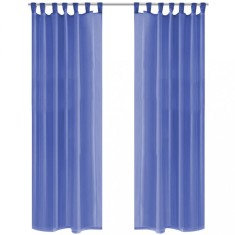Draperii din voal, 2 buc., 140 x 175 cm, albastru regal foto